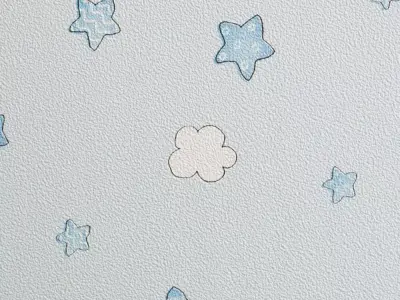 Playful Kids Stars  Clouds Wallpaper Texture