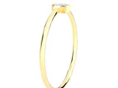 Light Minimalist Diamond Ring 3D print model