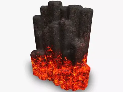 Cave Crystal 1 - Lava Low-poly 3D model