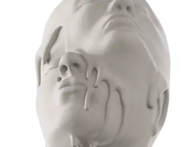 Surreal Sculpture Clay faces 3D model