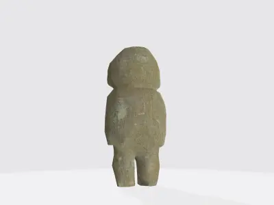 Old stone totem Low-poly 3D model