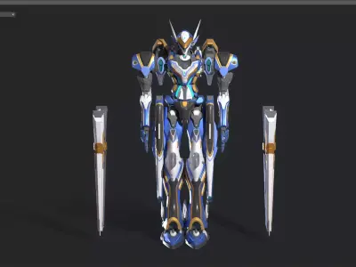 robot Low-poly 3D model 16