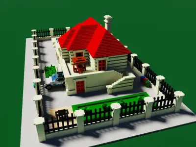 Villa of Voxels 3D model