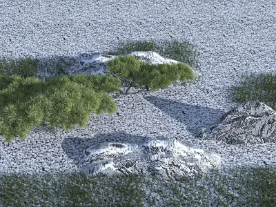 Backyard Design in Asian Style 3D model