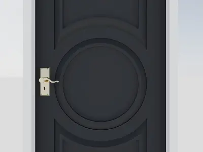 Black Carved Door Free 3D model