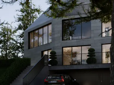 Modern villa - NIGHT VIEW 3D model