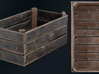 Wooden Crate Version A Low-poly 3D model