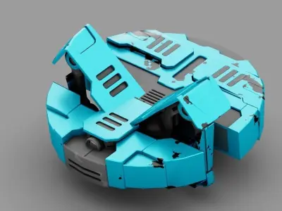 Spy robot rigged - animated 3D model