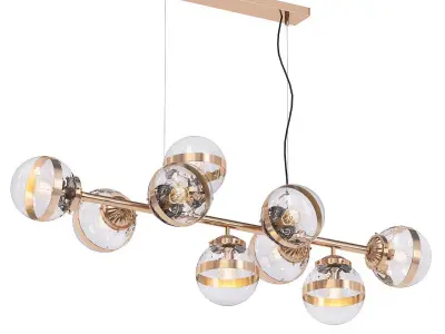 Greyson chandelier with six glass balls hanging from ceiling 3D model