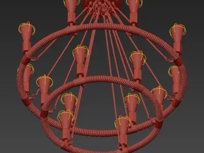 Rope Wrapped Pendant Industrial Style 3D model