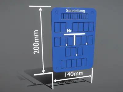 SoleleitungHinweisschild Soleleitung 200x140mm Low-poly 3D model
