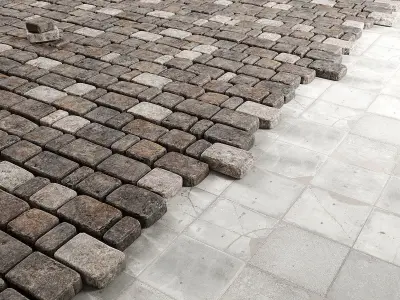 Paving stone old 3D model
