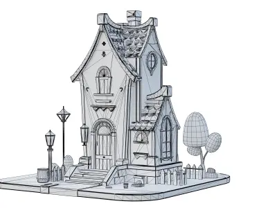 Stylized House 05 Low-poly 3D model