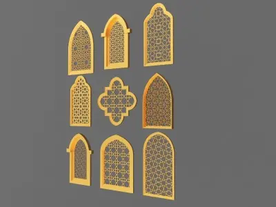 Arabic Windows Set 3D model