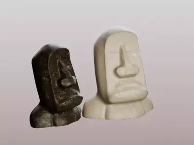 Face Figurines Low-poly 3D model