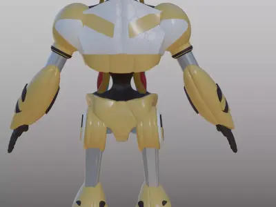  Yellow Mini robot  3D model