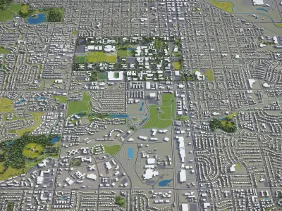 Fort Collins  Low-poly 3D model