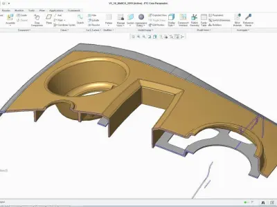DashboardV1 door handle with two holes Free 3D model