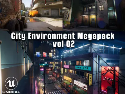 City Environment Megapack vol 02 Low-poly 3D model