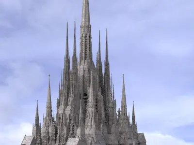 Dark Art Deco architecture 3D 3D model