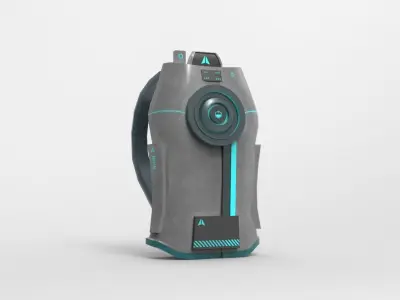 Sci-Fi Backpack 02 - Character Design Fiction Low-poly 3D model