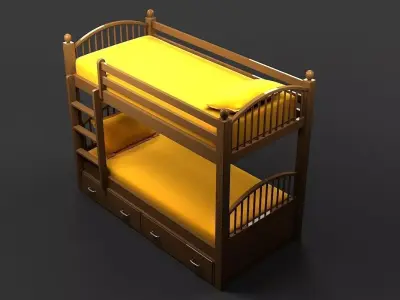 3D Bed 011 3D model