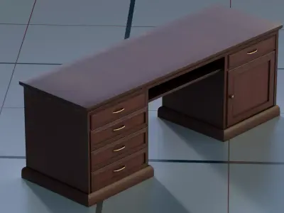 Wood table 3D Model  PBR 3D model