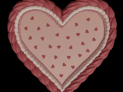 Heart Cake - Valentines Day Low-poly 3D model