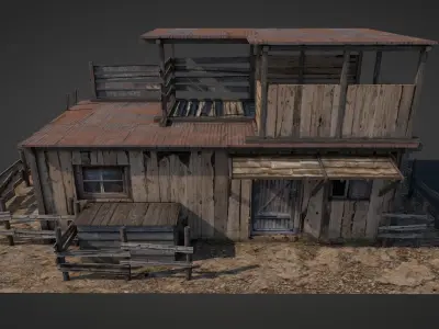 Anatolian Village Shack 1 Low-poly 3D model