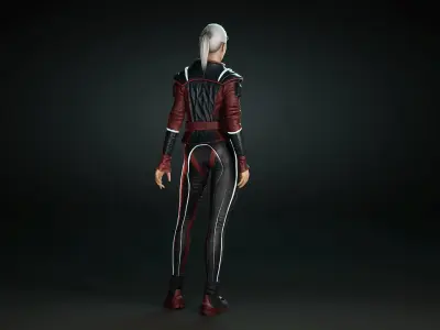 Sci-fi Girl Low-poly 3D model