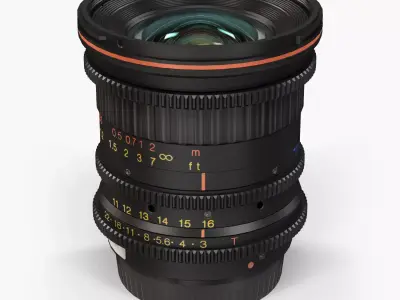 Tokina Cinema ATX 11-16mm T3 Canon EF Lens Low-poly 3D model