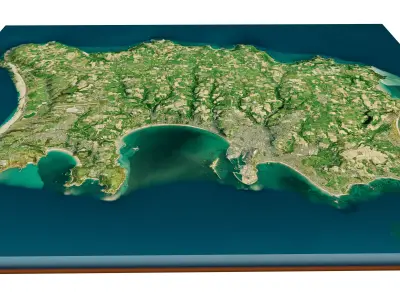 Jersey island 3d model terrain 3D model