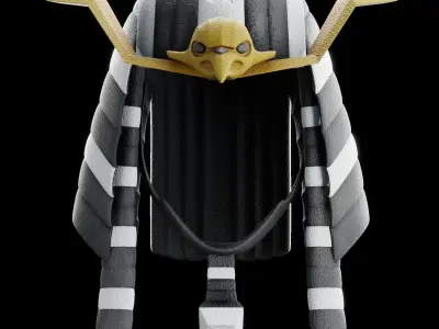 Pharaoh Eagle Hat - SciFi Character Design Low-poly 3D model Low-poly 3D model
