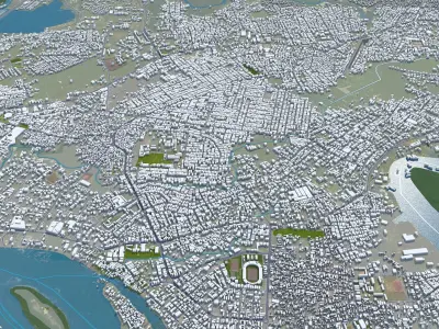Warri Nigeria 20km Low-poly 3D model