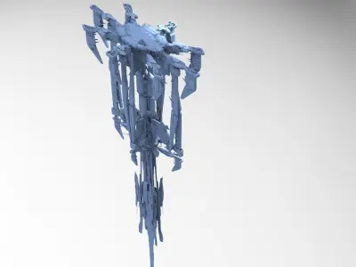 Alien Sci-fi base platforms 11  3D model