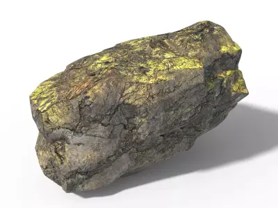 Sulfur Rock  Low-poly 3D model