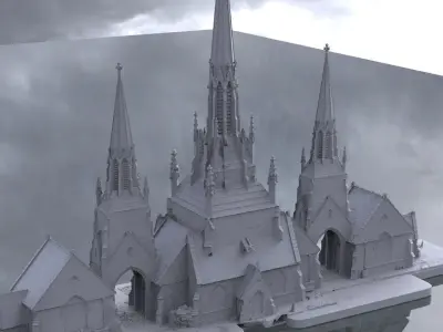 Caribbean Church detail 3D 3D model