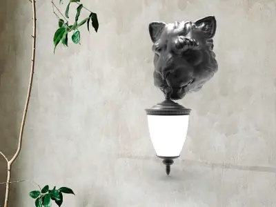Lion Head Wall Lamp 3D print model order