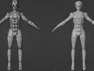 A character with many Eyes Low-poly 3D model