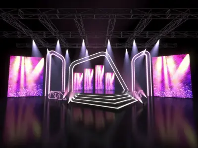 stage 343 Low-poly 3D model