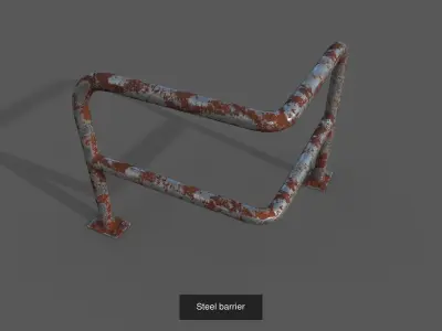 Steel barriers 3D Model Pack