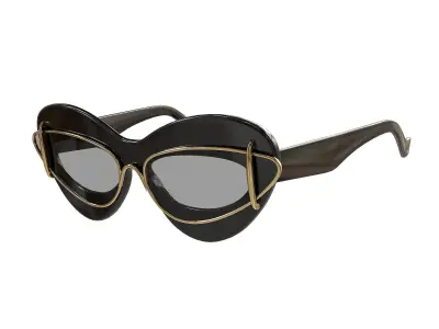 Loewe Cateye Double Frame Sunglasses Low-poly 3D model
