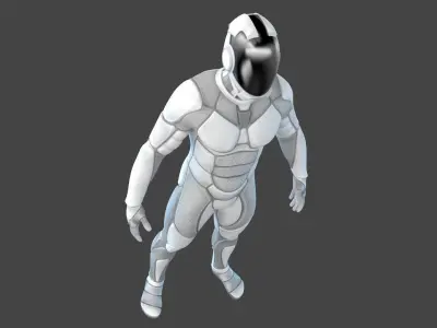 Sci-FI Futuristic Astronaut Space Suit Low-poly 3D model
