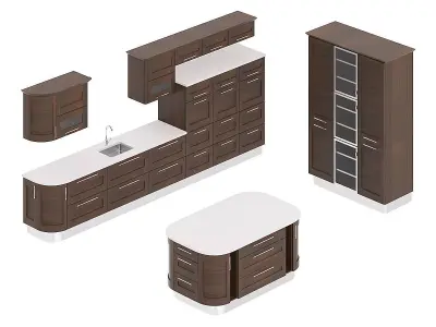 Kitchen Furniture Set 1 3D model