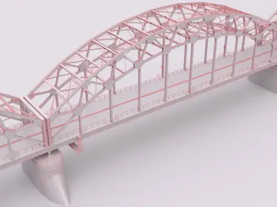 Riga Railway Bridge Low-poly 3D model