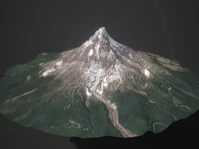 low-poly 3d model  mountain Low-poly 3D model