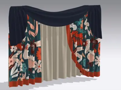 Curtain Low-poly 3D model