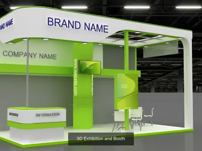 1 with 16 Exhibition Stand  Booth 3D model 3D Model 3D Model Pack