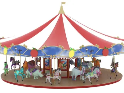 Children Carousel 3D model