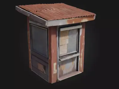 Weathered Ticket Booth  Vintage Charm with a Touch of Decay 3D model